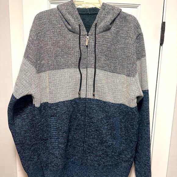Manfinity Homme Men Colorblock Drawstring Hooded Zipper Thermal Cardigan - Picture 1 of 7